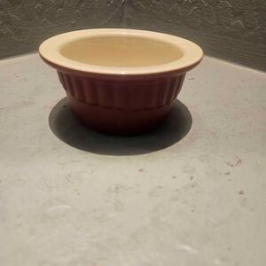 KitchenAid 4 Ounce Ramekin Red Cream 4.25 inch